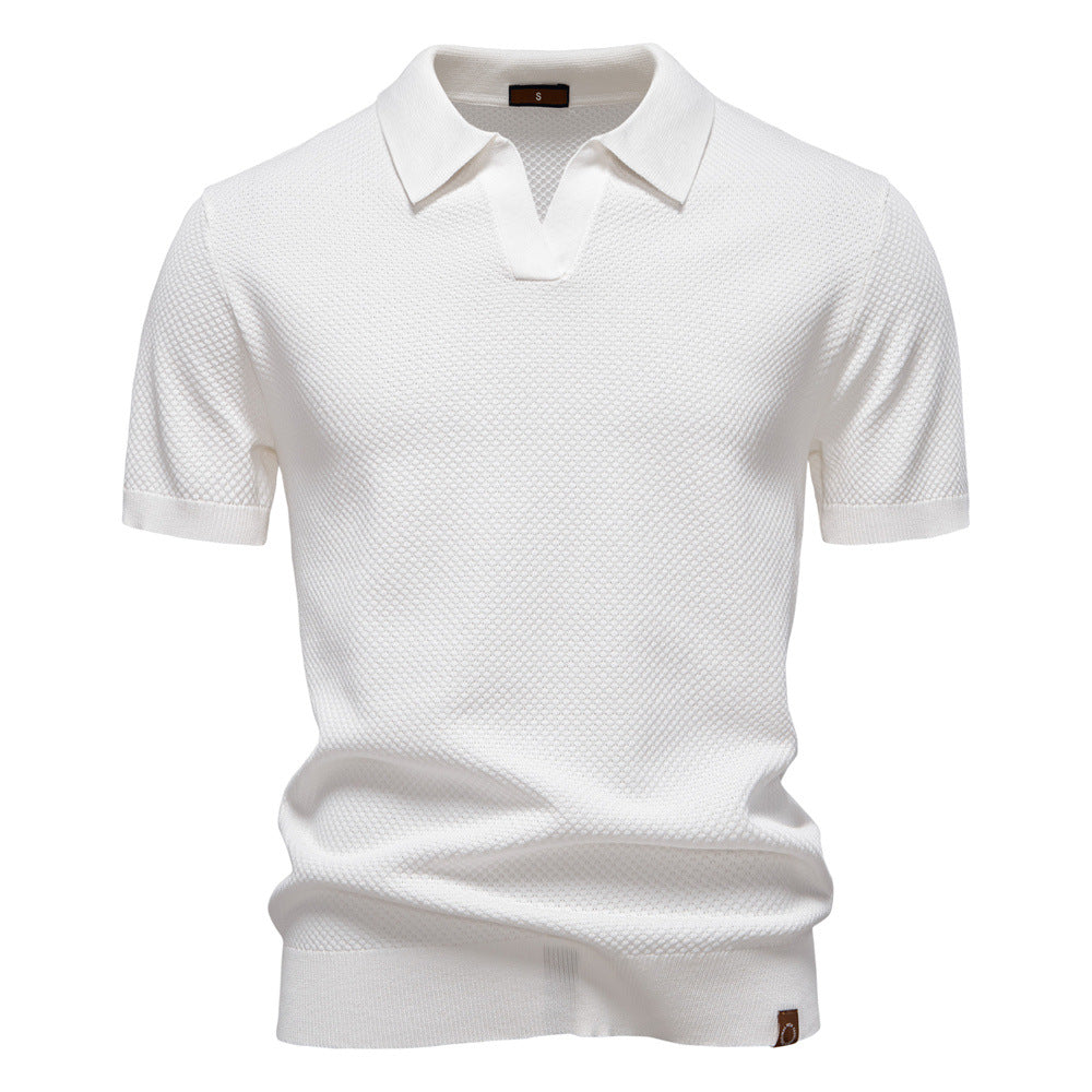Herren Kurzärmliges Polo-Shirt mit strukturiertem Design R&B