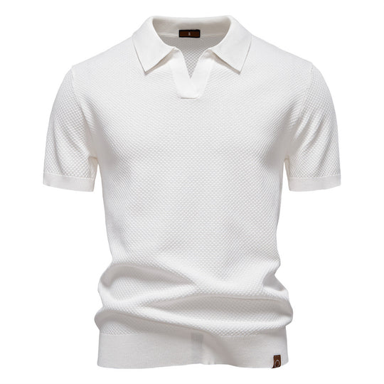 Herren Kurzärmliges Polo-Shirt mit strukturiertem Design R&B