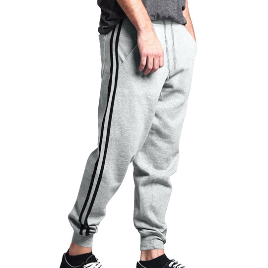 Herren sportliche Jogginghose mit seitlichen Kontraststreifen und elastischem Bund R&B
