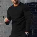 Herren hochwertiges Langarmshirt mit stylishem Rundhalsund und weicher Baumwollmischung R&B