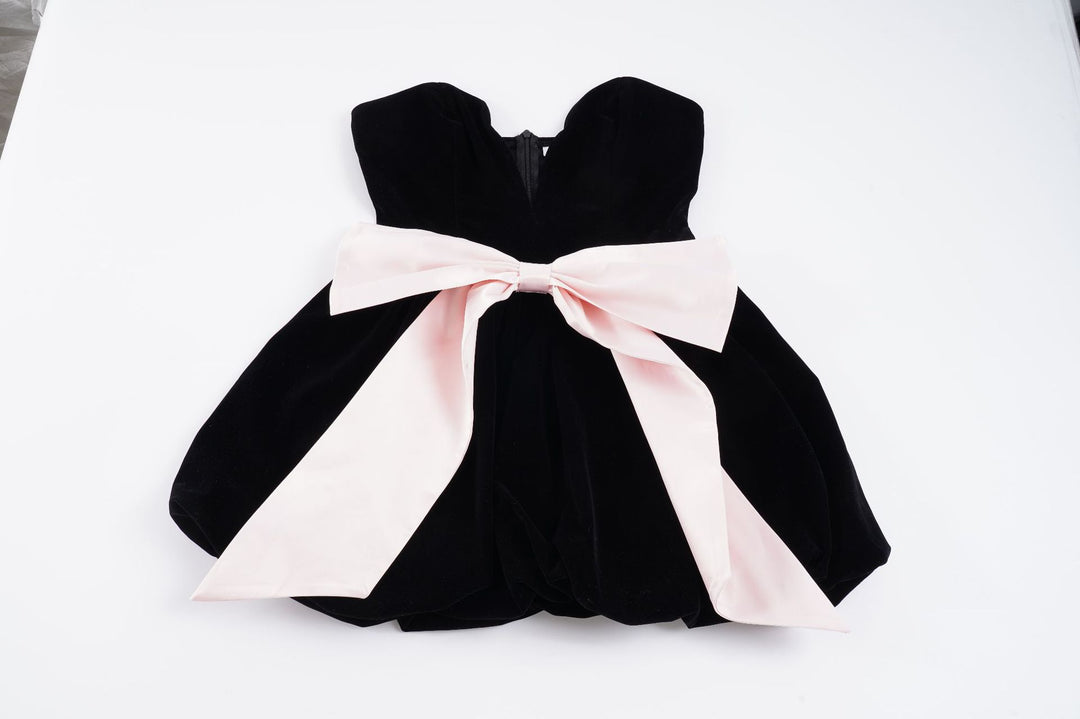 Damen Abendkleid mit voluminösem Rock und eleganter Satin-Schleife R&B