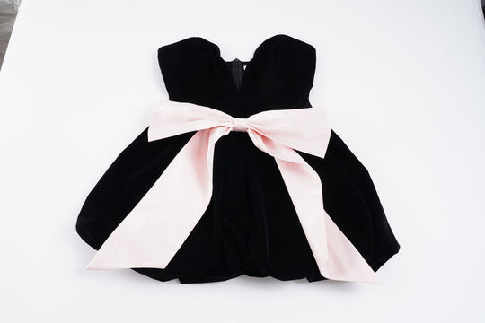 Damen Abendkleid mit voluminösem Rock und eleganter Satin-Schleife R&B