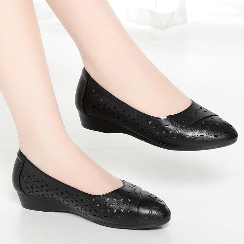 Damen Ballerinas mit filigranem Lochmuster und bequemem Fußbett R&B