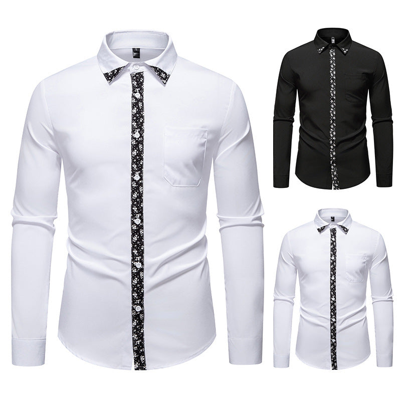 Herren Hemd mit floralem Design und eleganter Knopfleiste R&B