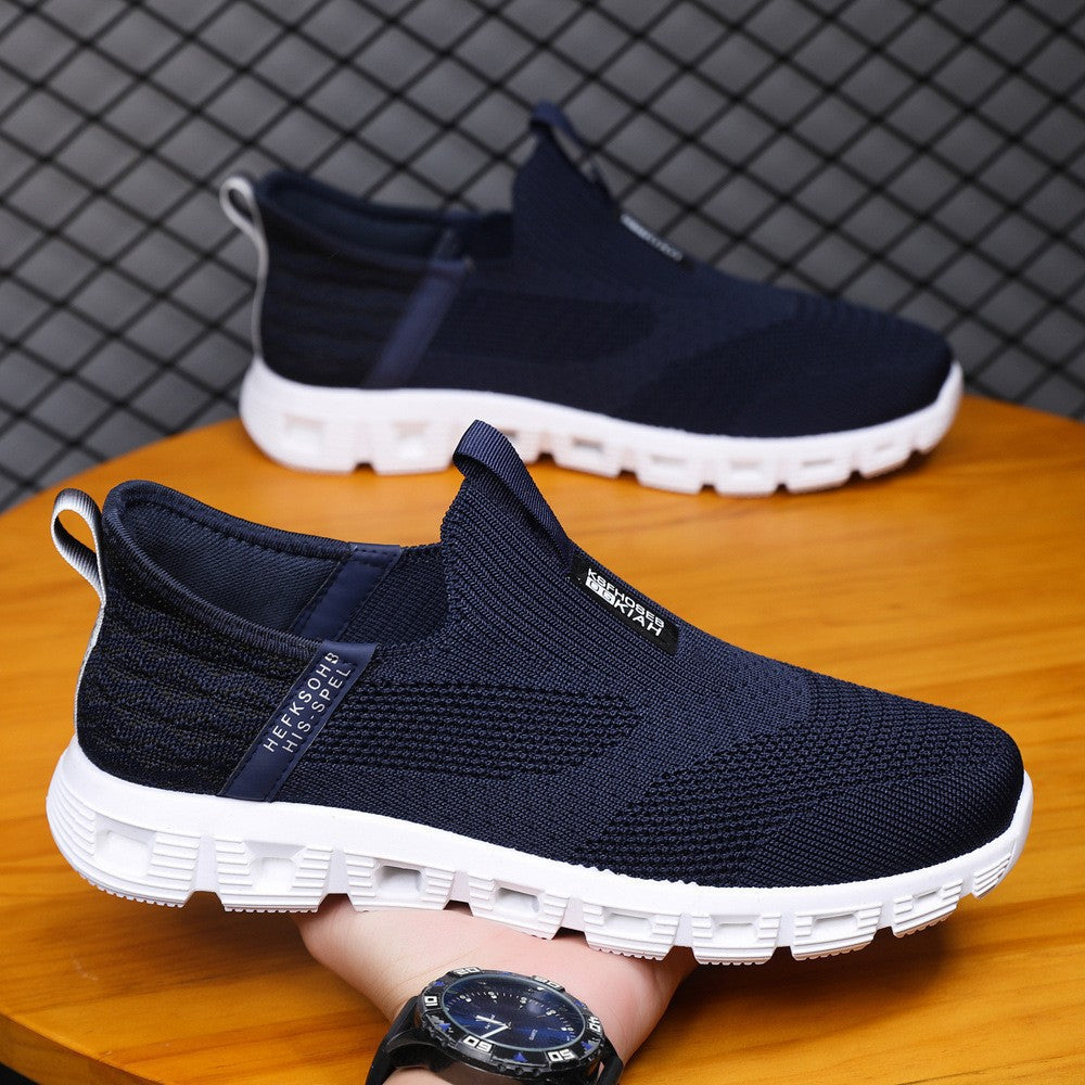 Damen Atmungsaktive Slip-On Sneakers mit elastischem Strickoberteil und rutschfester Sohle R&B