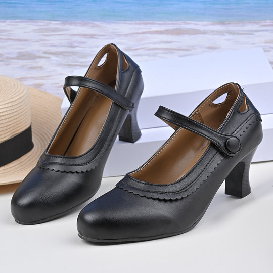 Damen Absatzschuhe mit verstellbarem Riemen und eleganter Schnalle R&B