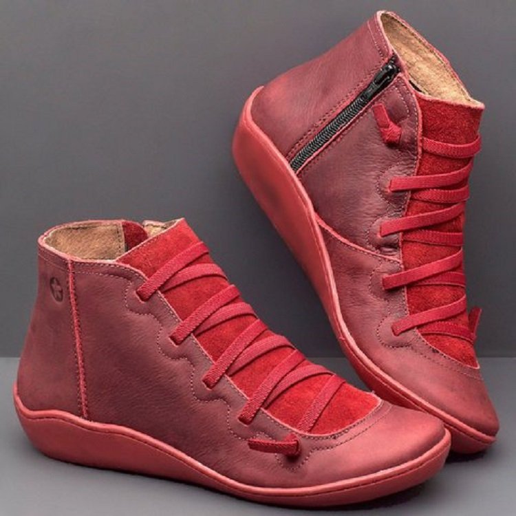 Damen bezaubernde Sneaker mit seitlichem Reißverschluss und weichem Leder R&B