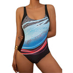 Damen Sportlicher Schwimmanzug mit grafischem Design R&B