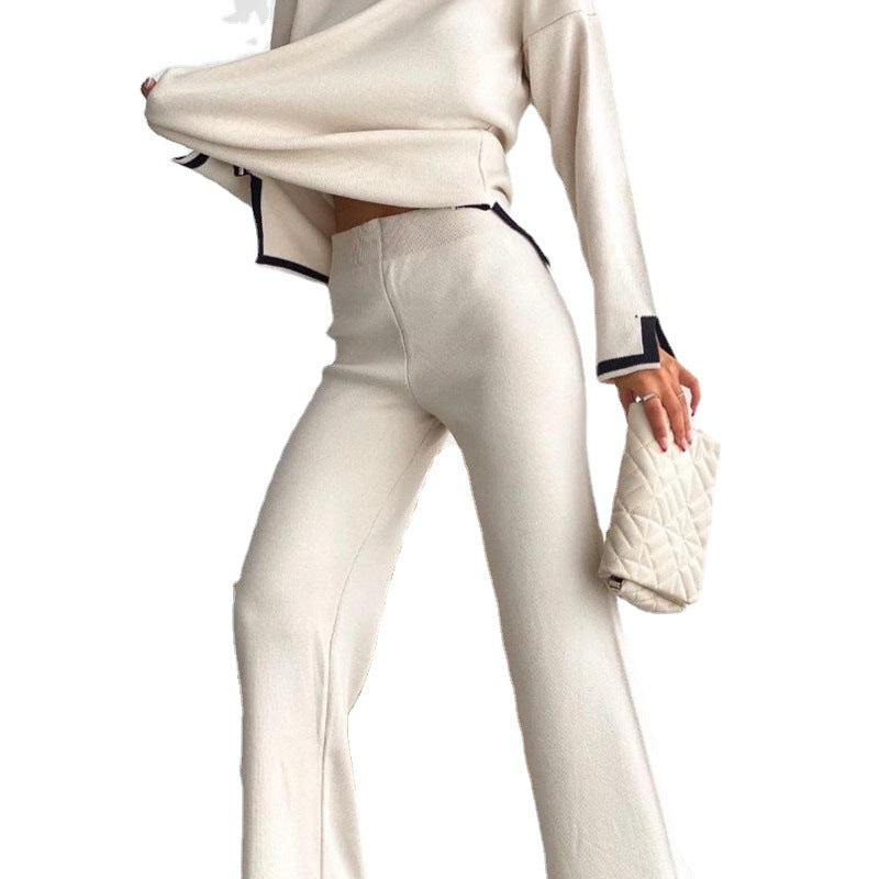 Damen entspannendes Loungewear-Set mit kontrastierenden Saumdetails R&B
