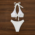 Damen Hochgeschnittener Triangel-Bikini mit Ringdetail