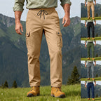Herren nan robuste Freizeit-Cargohose mit elastischem Bund Tunnelzug und Mehrfachtaschen R&B