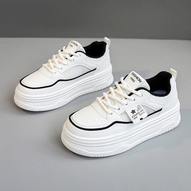 Damen Sneakers mit erhöhtem Sohlenprofil und atmungsaktiver Mesh-Oberfläche R&B