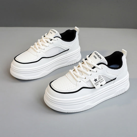 Damen Sneakers mit erhöhtem Sohlenprofil und atmungsaktiver Mesh-Oberfläche R&B