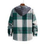 Herren Freizeit-Hemdjacke mit praktischer Kapuze und modernem Karomuster