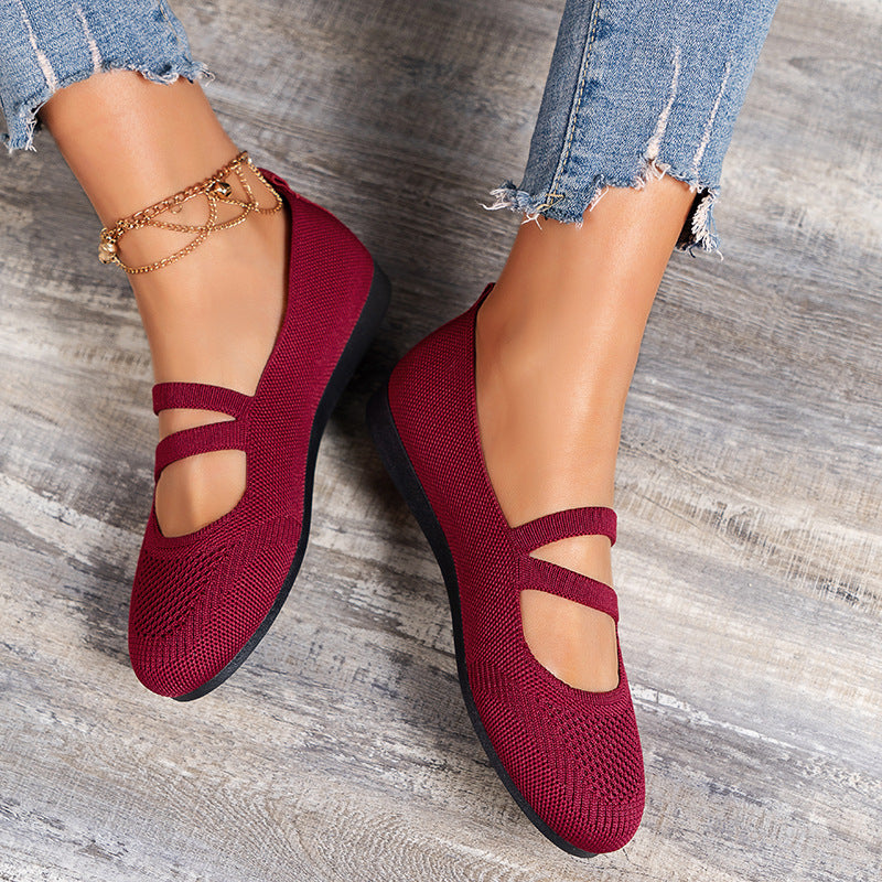 R&B | Flache Slipper mit Riemen Über Dem Spann und Flacher Sohle für Damen