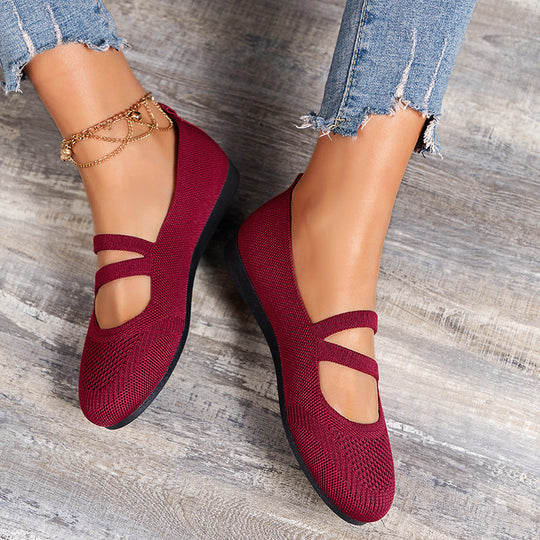 R&B | Flache Slipper mit Riemen Über Dem Spann und Flacher Sohle für Damen