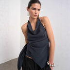 Damen Elegantes Wickeltop mit asymmetrischem Saum R&B