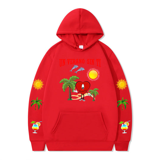 Damen Kapuzenpullover mit lebhaftem Sommermotiv und bequemer Passform R&B