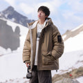 Herren isolierte Outdoor-Pufferjacke mit multifunktionalen Taschen und verstellbarem Kapuzensystem