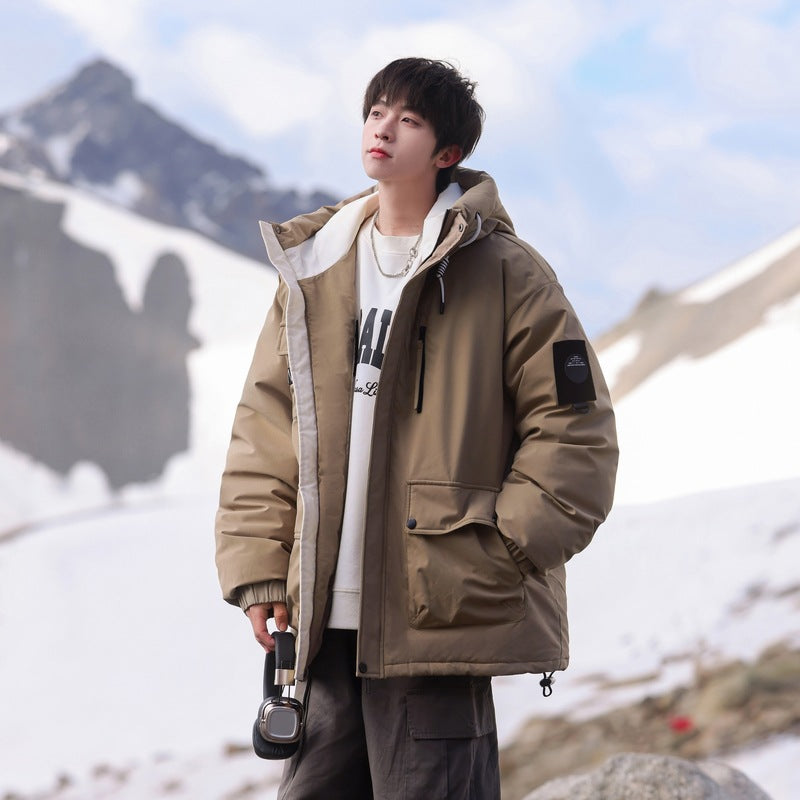 Herren isolierte Outdoor-Pufferjacke mit multifunktionalen Taschen und verstellbarem Kapuzensystem