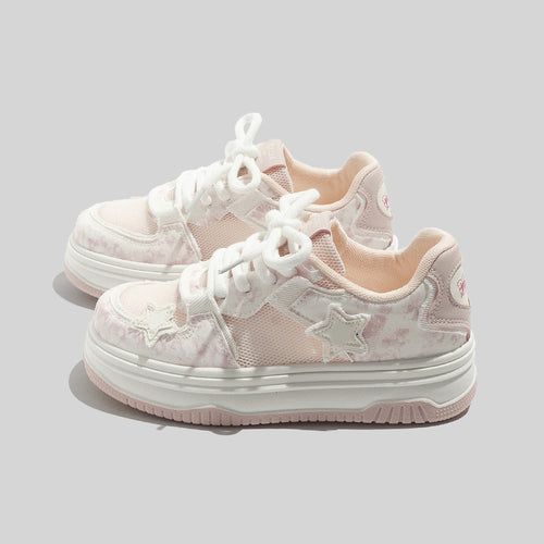 Damen Sneakers im sportlichen Style mit dekorativem Sternen-Muster und atmungsaktiven Obermaterialien R&B