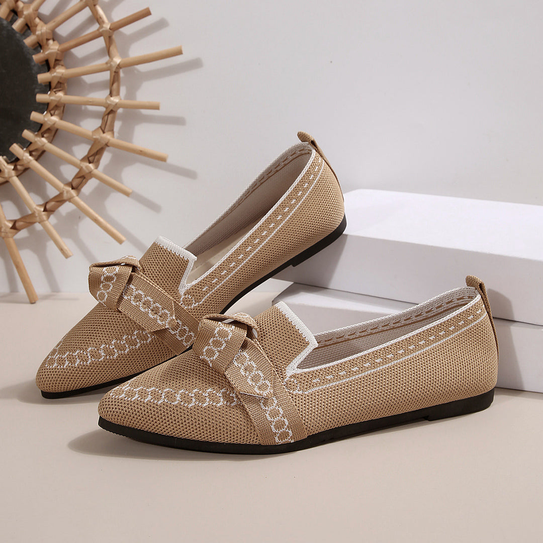 Damen elegante Mokassins mit dekorativem Schleifen-Detail R&B