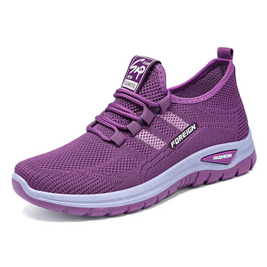 Damen Sportliche Mesh-Sneaker mit atmungsaktiver Struktur und dämpfender Sohle R&B