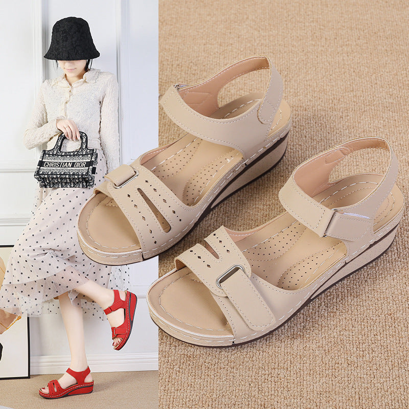 Damen Komfortable Keilsandalen mit verstellbaren Riemen R&B