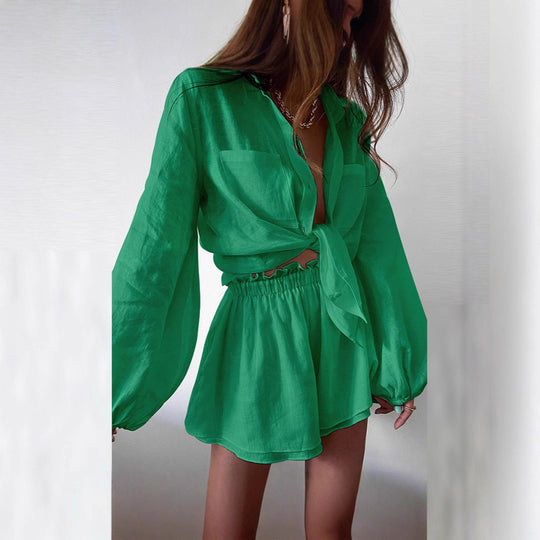 Damen lässiges Leinen Outfit R&B