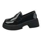 Damen elegante Mokassins mit hohem Blockabsatz R&B