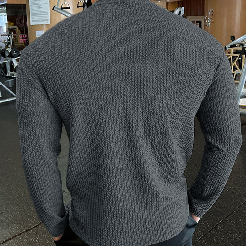 Herren Langarmshirt mit strukturiertem Gewebe R&B