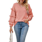 Damen modisches Sweatshirt mit Rüschendetails R&B