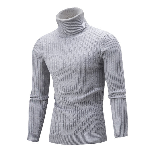 Herren Rollkragenpullover im klassischen Rippmuster R&B