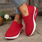 Damen Sportliche Slip-On Sneakers mit atmungsaktiver Strickoberfläche R&B