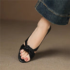 Damen elegante Knöchelriemen-Sandalen mit Schleifenverzierung R&B