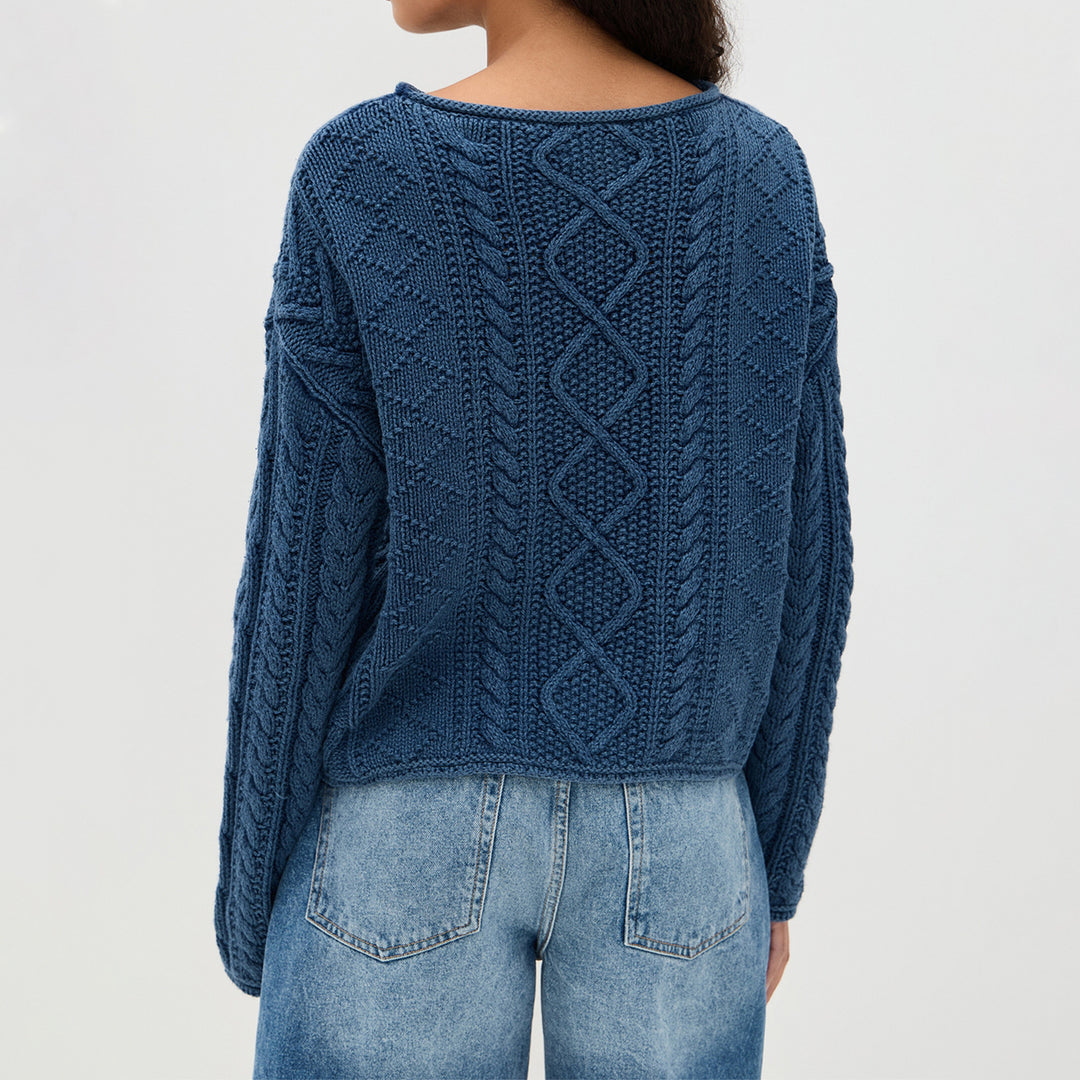 Damen Strickpullover mit amerikanischem Flaggen-Design R&B