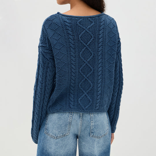 Damen Strickpullover mit amerikanischem Flaggen-Design R&B