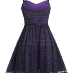 Damen Skaterkleid mit Spitzenoberteil und Schnürdetails R&B