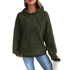 Damen lässiger Hoodie mit strukturierter Oberfläche und praktischer Kängurutasche R&B