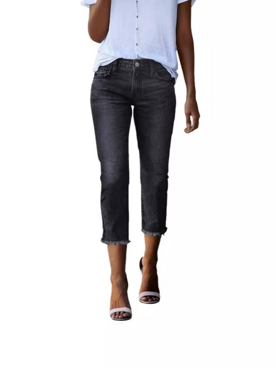 Damen zeitlose Jeans im modernen Schnitt mit cropped Bein R&B