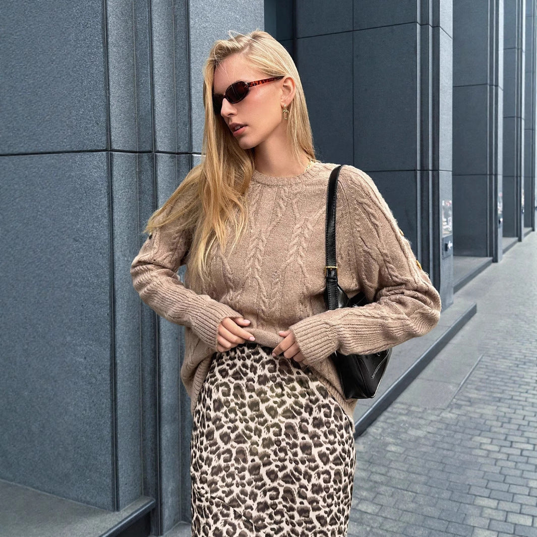Damen Pullover mit Kabelstrickmuster und lässigem Schnitt R&B