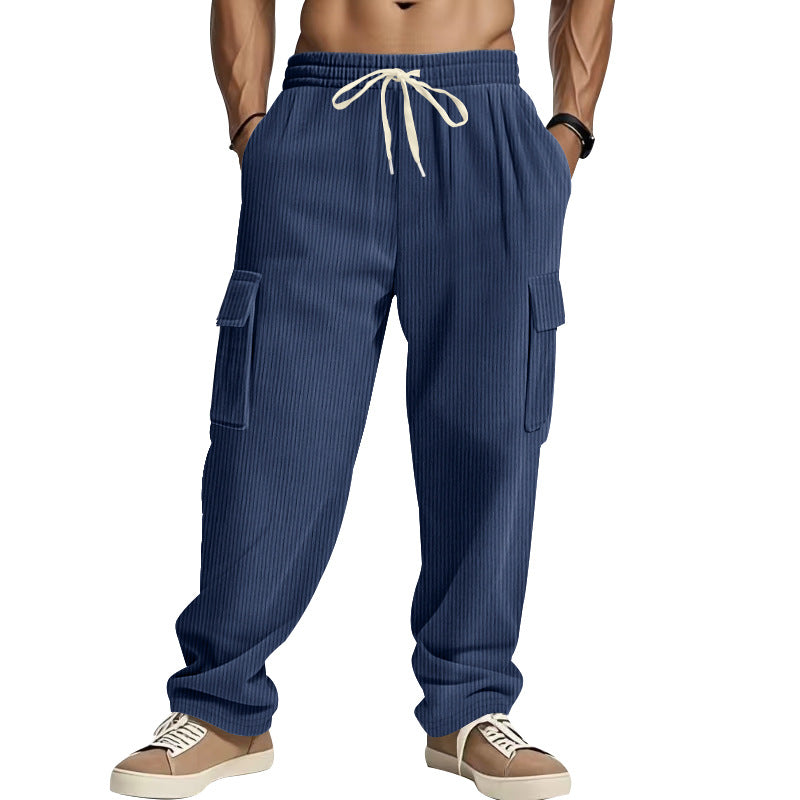 Herren lässige Cargohose mit praktischen Taschen und elastischem Bund R&B