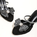 Damen Modische Slingback-Sandalen mit funkelnden Akzenten und Absatz R&B