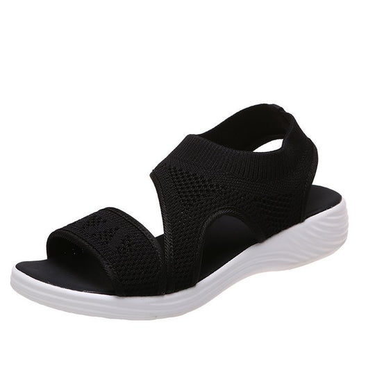 Damen bequeme und atmungsaktive Sandalen mit elastischen Riemen R&B