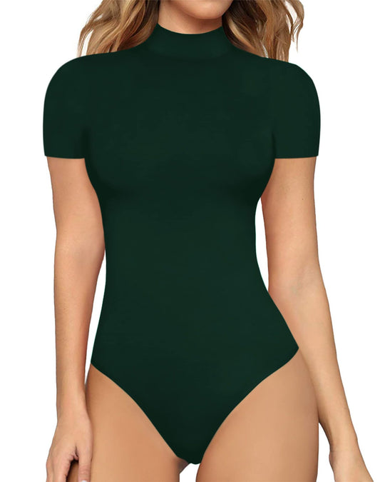 Damen Body mit kurzem Ärmel und hohem Kragen R&B