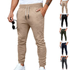 Herren nan tapered Jogginghose mit Kniepasse, elastischem Tunnelzugbund und Reißverschlusstaschen R&B