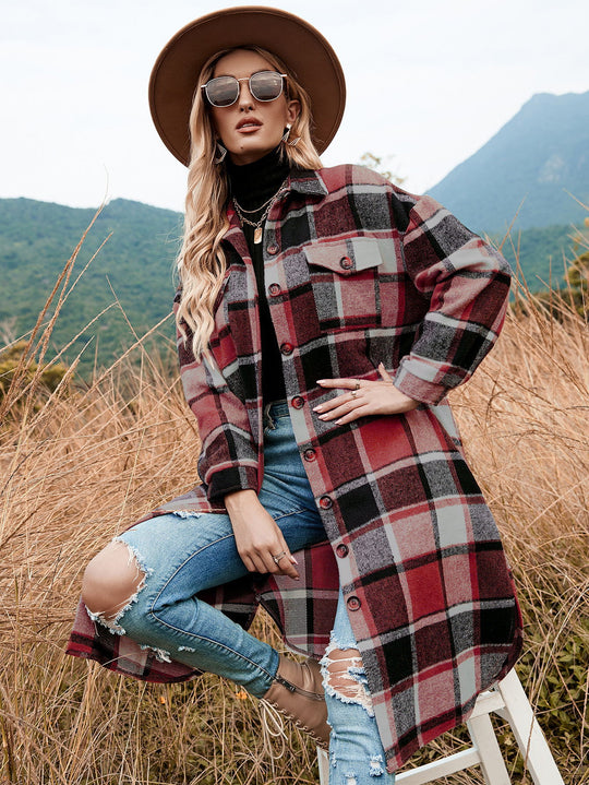 Damen Flanellhemd-Kleid mit Karomuster R&B