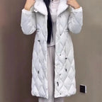 Steppjacke Damen kuschelig mit gefüttertem Kragen und Gürtel
