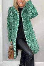 R&B | Mantel - Kunstpelz - Oversized Fit - Reverskragen - Leopardenprint