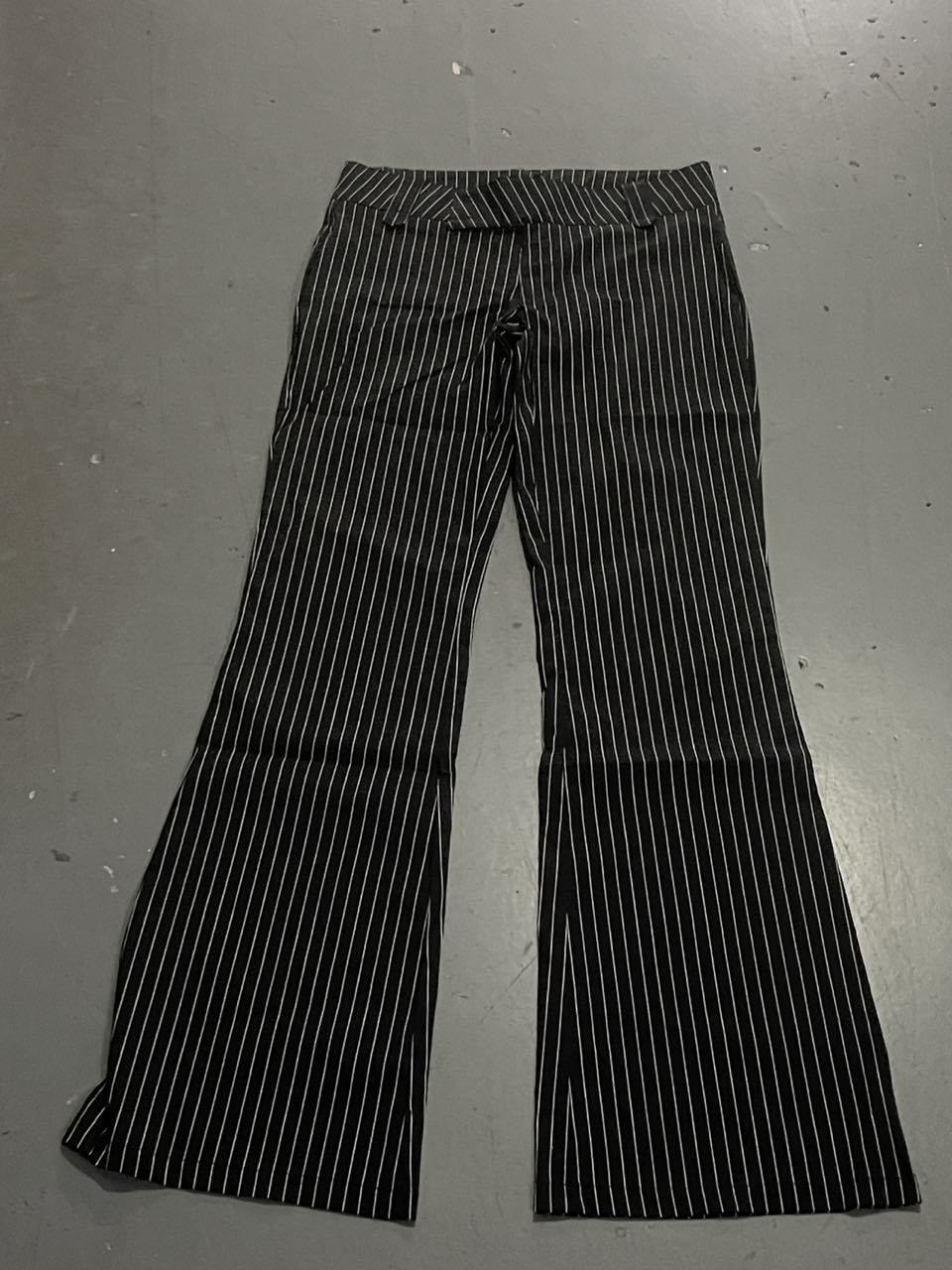 Damen elegante Schlaghose mit vertikalen Streifen R&B
